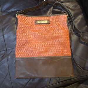 American Living Orange and Brown Crossbody Bag